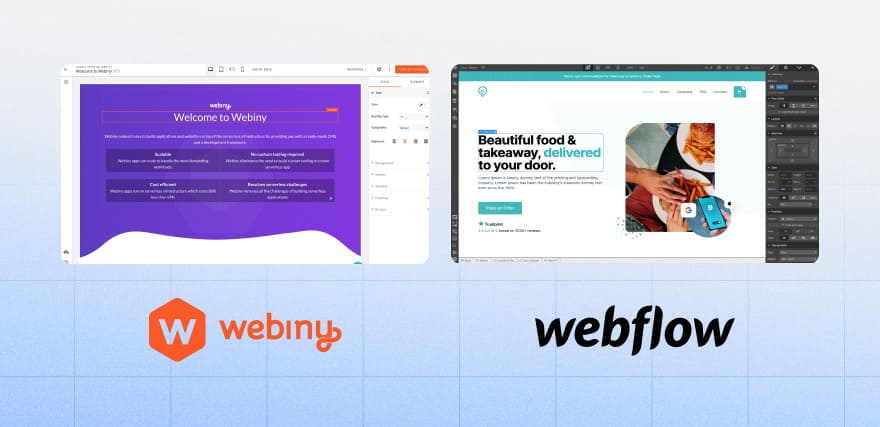 Comparaison CMS webiny et webflow