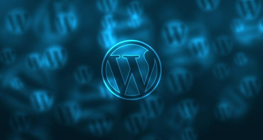 logo Wordpress sur fond bleu